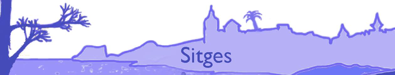 Schetmatische weergave van de skyline van Sitges