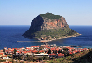 De stad Monemvasia in Griekenland